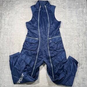 Nike Air Jordan Jumpsuit Womens Large Navy Blue Sleeveless Flight Utility Cargo